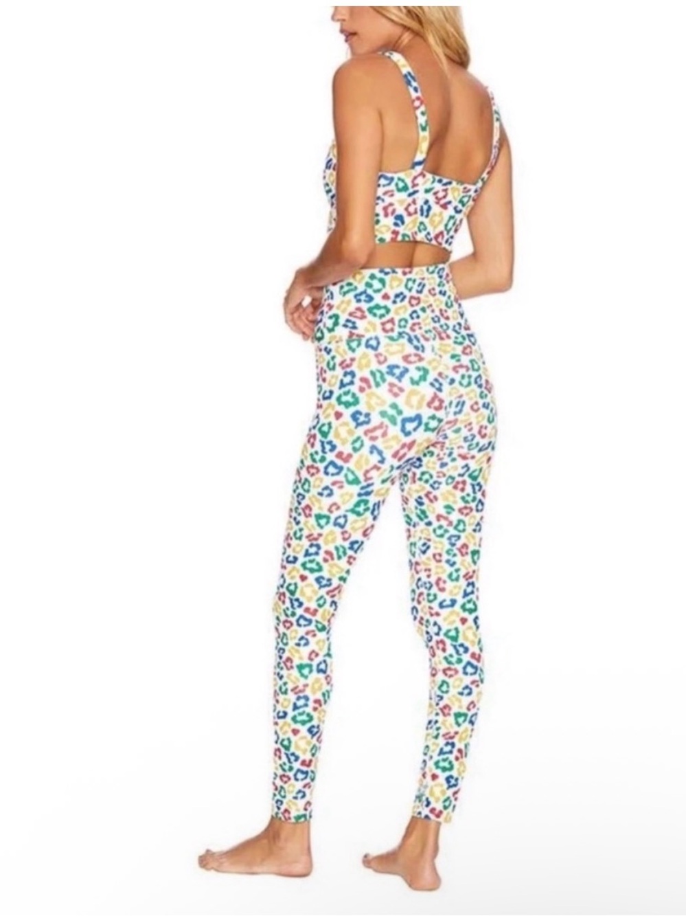 Beach Riot Multicolor Leopard-Print High-Waist Leggings & Crop Tank Set - Picture 6 of 7